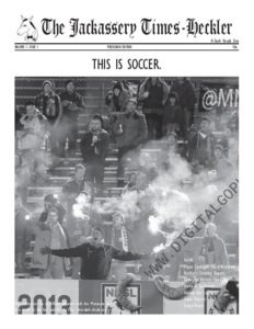 The cover of the first issue of The Jackassery Times-Heckler