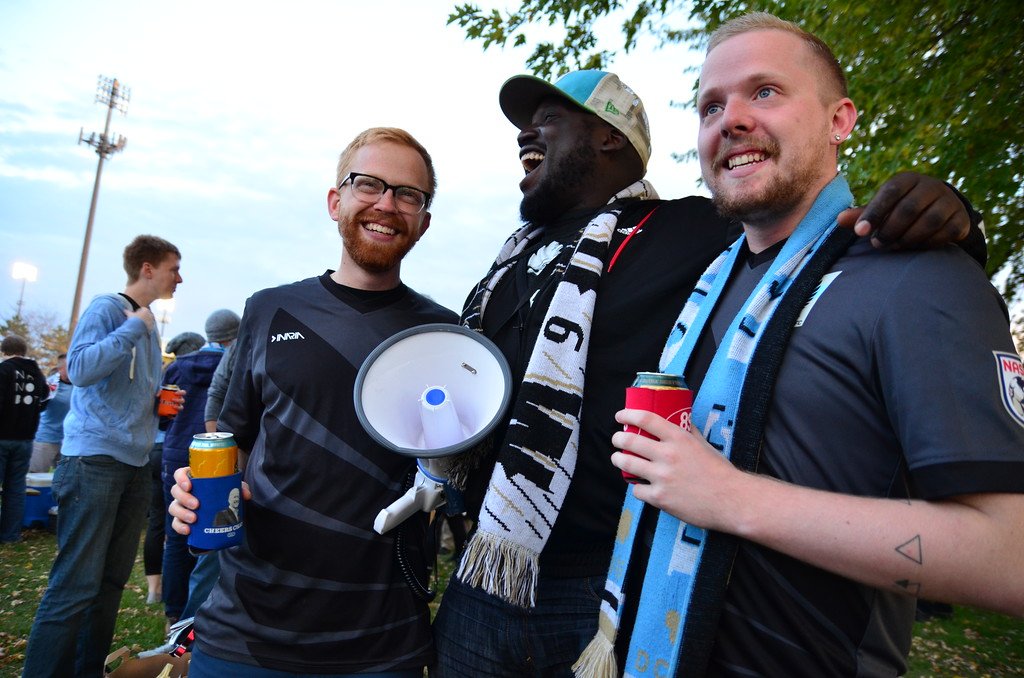 Jake, Abe and Jeff at the Dark Clouds Tailgate (Photo by Dan Mick)