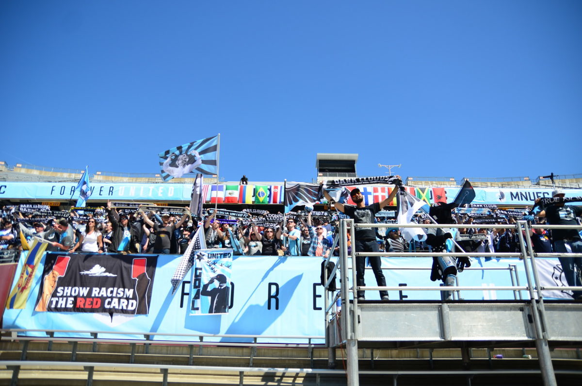 The Dark Clouds on 5/7 MNUFC v SKC (Photo: Daniel Mick)