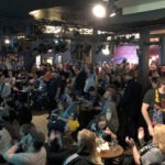 Many members of the Dark Clouds during the first watch party of the season, gathered around a screen at the Black Hart of Saint Paul.