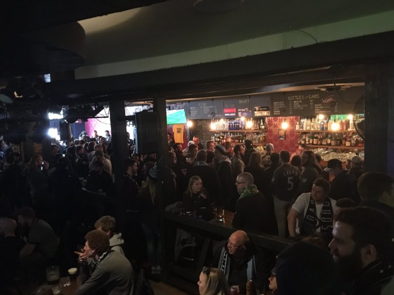 The pre-match party crowd at the Black Hart of St. Paul.