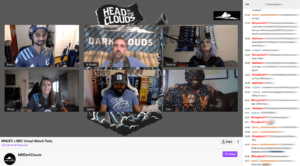 Dark clouds hosting a virtual watch party over twitch